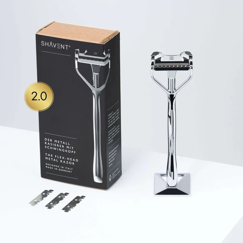 SHAVENT Original 2.0 - Magnetic Force - eleganter Schwingkopf-Rasierer aus Metall