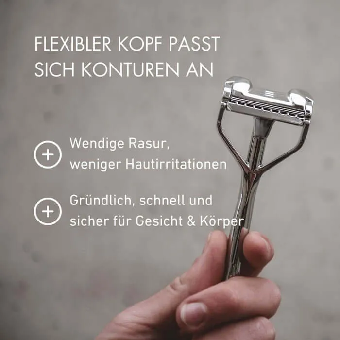SHAVENT Original 2.0 - Magnetic Force - eleganter Schwingkopf-Rasierer aus Metall