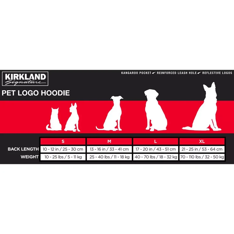 KIRKLAND SIGNATURE - Chandail à Capuchon avec Logos pour Animal de Compagnie