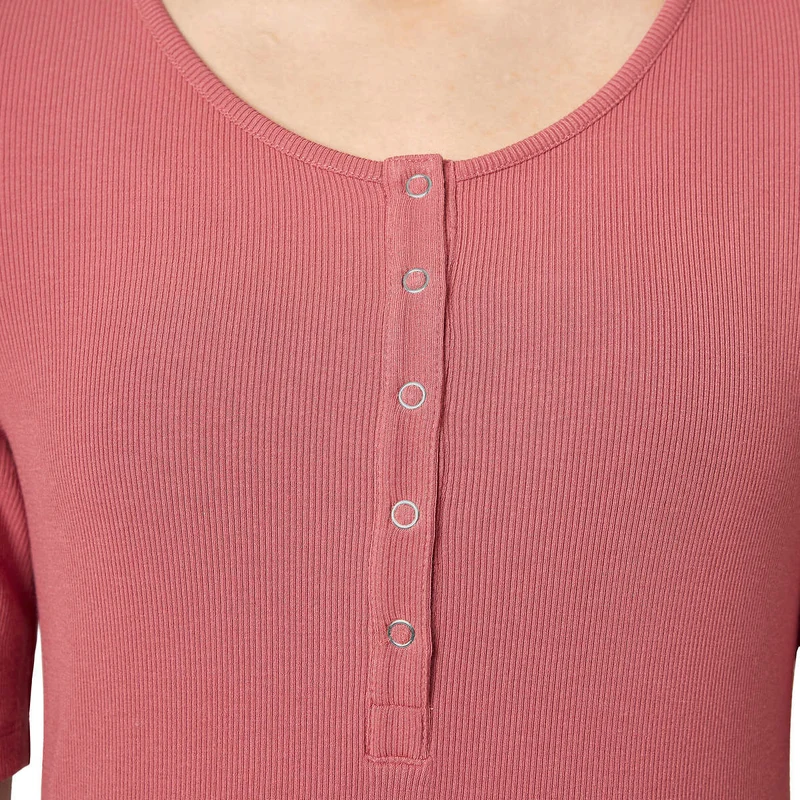 MONDETTA - Haut Henley Côtelé pour Femme