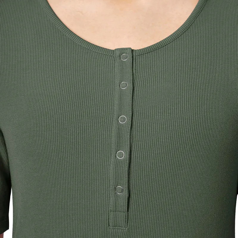 MONDETTA - Haut Henley Côtelé pour Femme