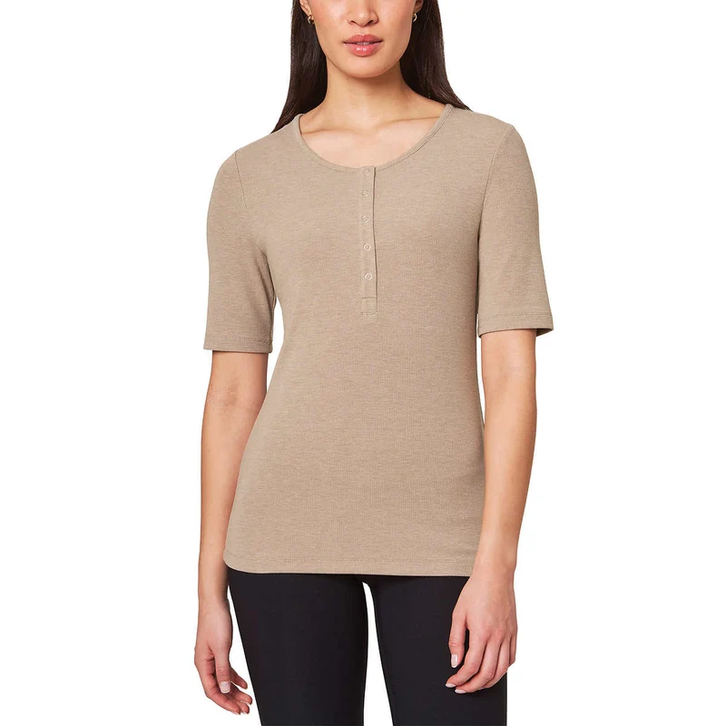 MONDETTA - Haut Henley Côtelé pour Femme