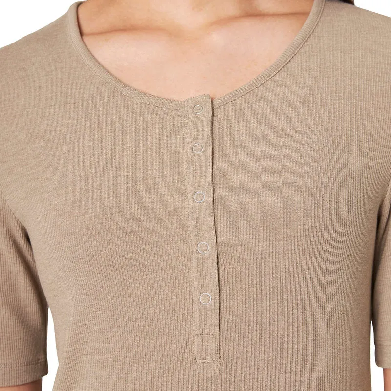 MONDETTA - Haut Henley Côtelé pour Femme