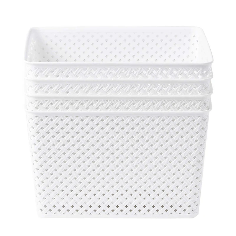 Ensemble de 4 Bacs en Tressage de Panier