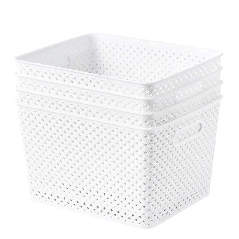 Ensemble de 4 Bacs en Tressage de Panier