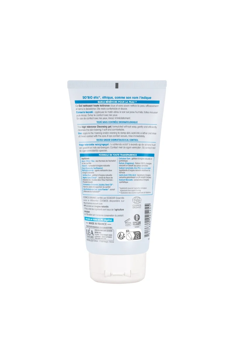 Gel nettoyant haute tolérance bio - Eau thermale - Visage