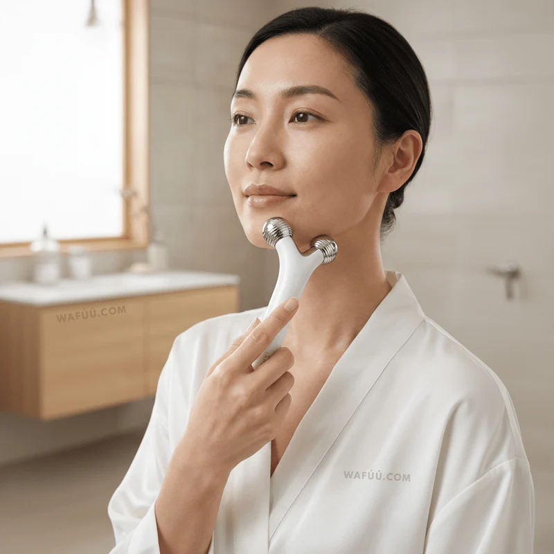YA-MAN Facial Roller WAVYmini White Small face roller for eyes EMS EP16W