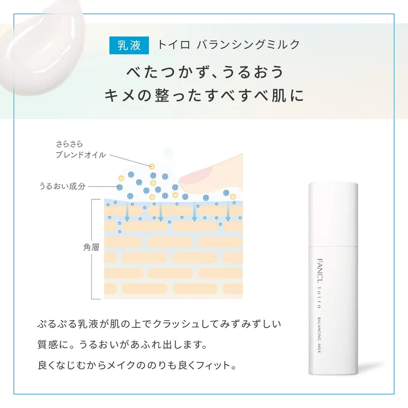 FANCL Toiro Balancing Milk Set with Case 60g Ceramide Whitening Lotion