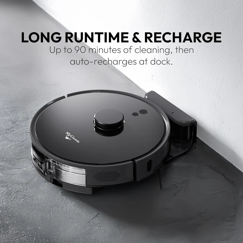 Mygenie Laser Sonic Ai Robotic Vacuum (Black)