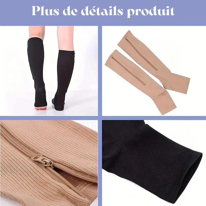 Chaussettes de Compression à Zip