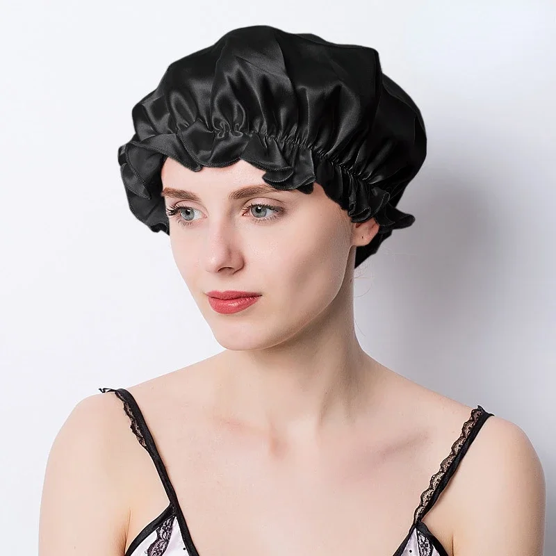 Bonnet de Nuit en Soie de Mûrier pour Cheveux Longs