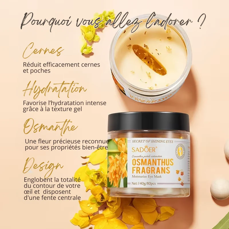 Lot de 80 Patchs pour les Yeux à l'Osmanthe