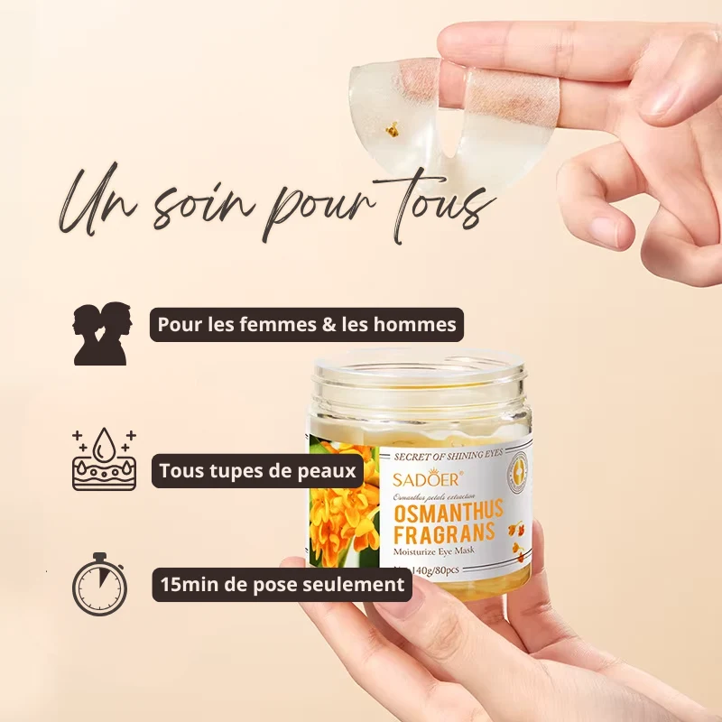 Lot de 80 Patchs pour les Yeux à l'Osmanthe
