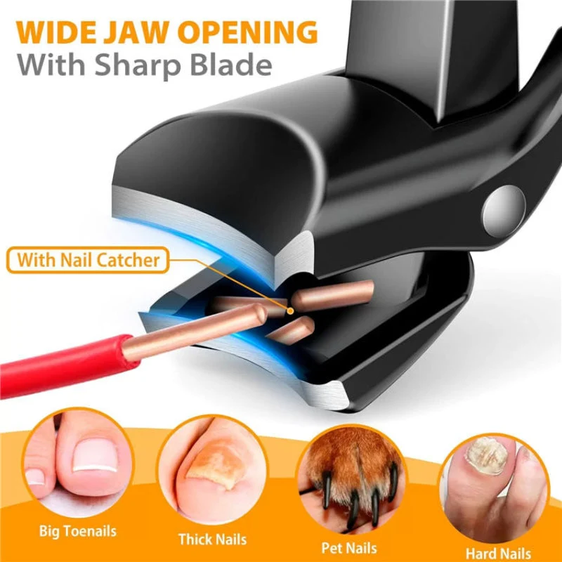 SafeClipper - Set di Forbici per Unghie Ergonomico con Manico Sicuro in Acciaio Inossidabile
