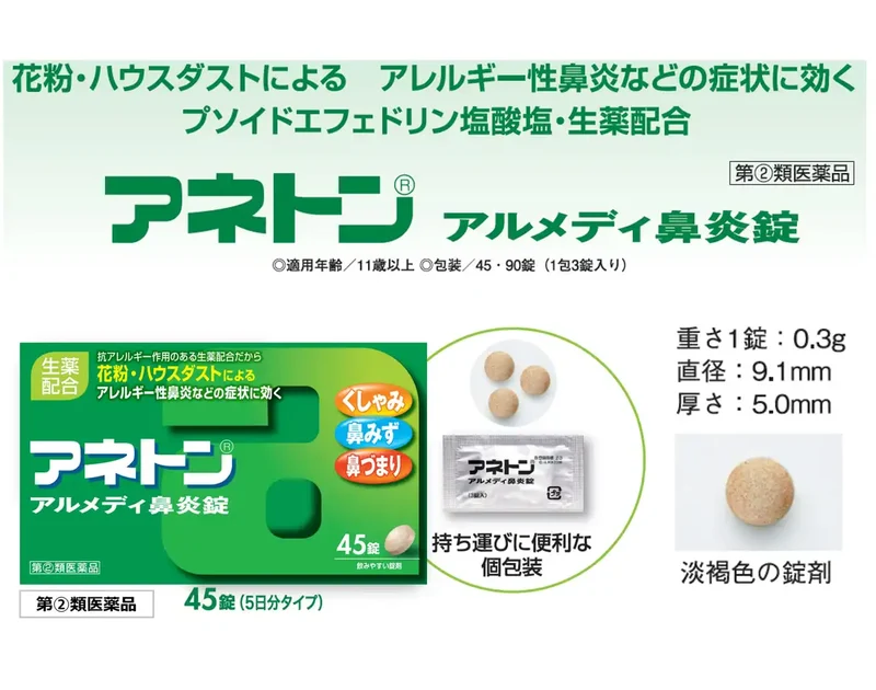 Alinamin Aneton Almedi 45 Rhinitis Tablets | Effective Relief for Allergies