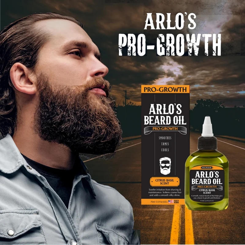 Huile à barbe "Pro-Growth" parfum d'agrumes et basilic (75ml/2.5oz)
