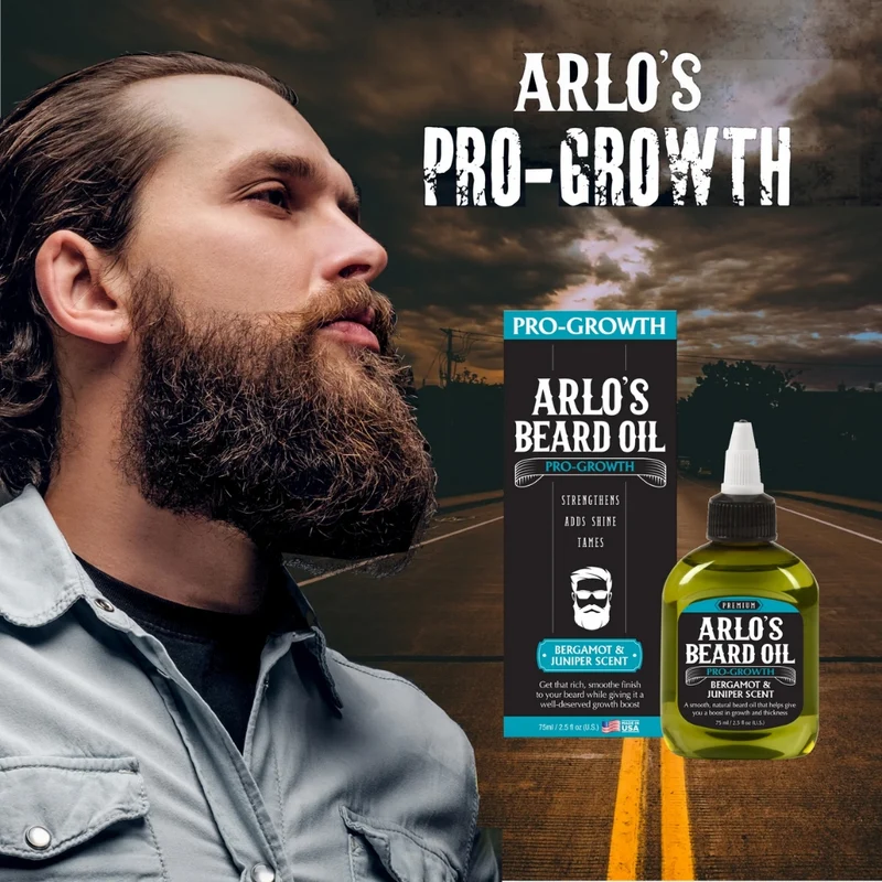 Huile à barbe "Pro-Growth" parfum de Bergamote et de genévrier (75ml/2.5oz)