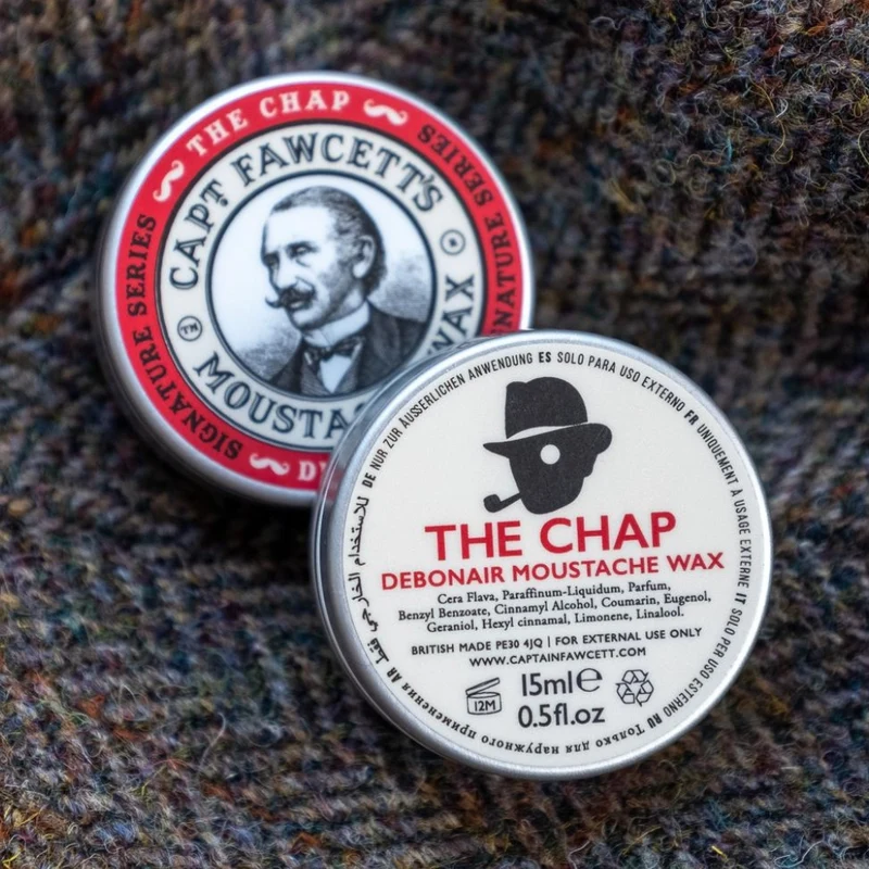 Ensemble cire à moustache "The Chap" et peigne à moustache de poche pliable CF.87T (15ml/0.5oz)