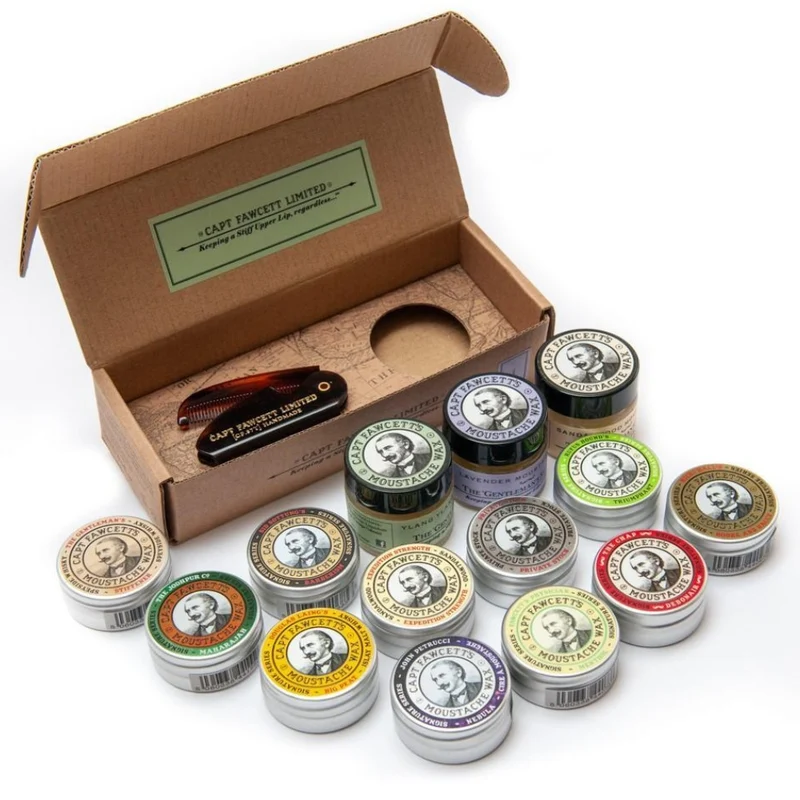 Ensemble cire à moustache "The Chap" et peigne à moustache de poche pliable CF.87T (15ml/0.5oz)