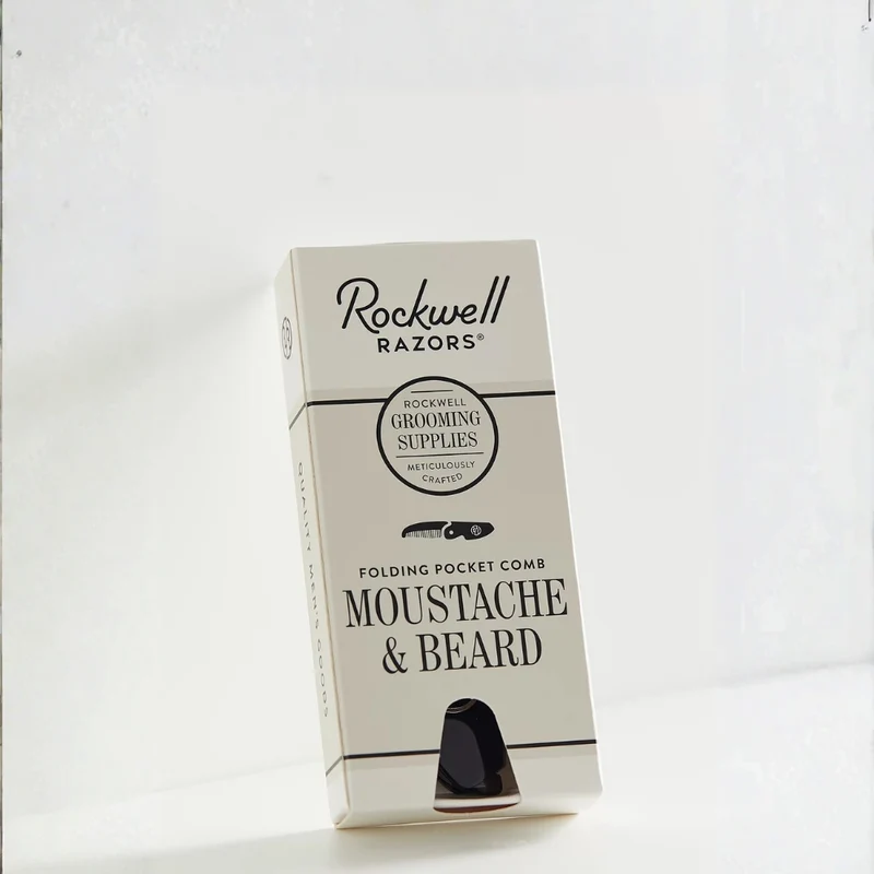 Peigne de poche pliant pour barbe et moustache (117mm/4.6") - Noir