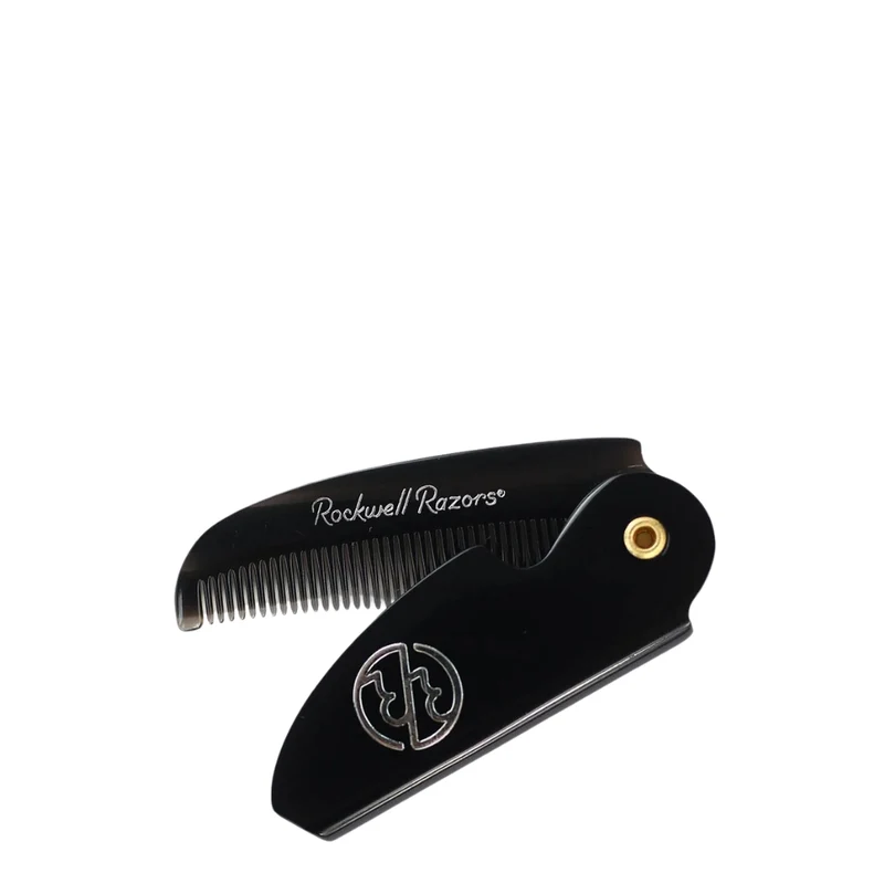 Peigne de poche pliant pour barbe et moustache (117mm/4.6") - Noir