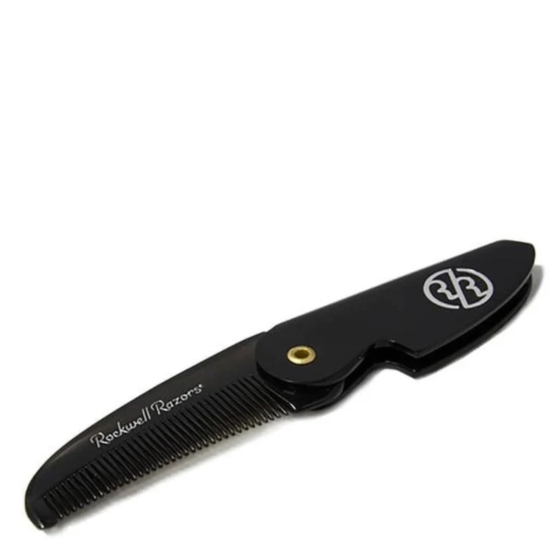 Peigne de poche pliant pour barbe et moustache (117mm/4.6") - Noir