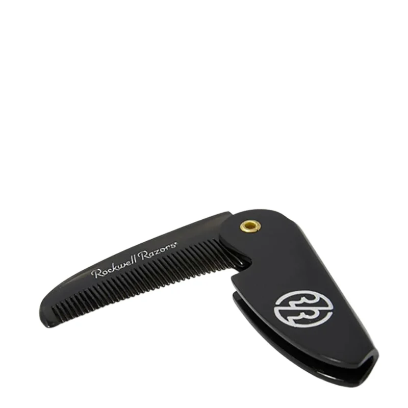 Peigne de poche pliant pour barbe et moustache (117mm/4.6") - Noir