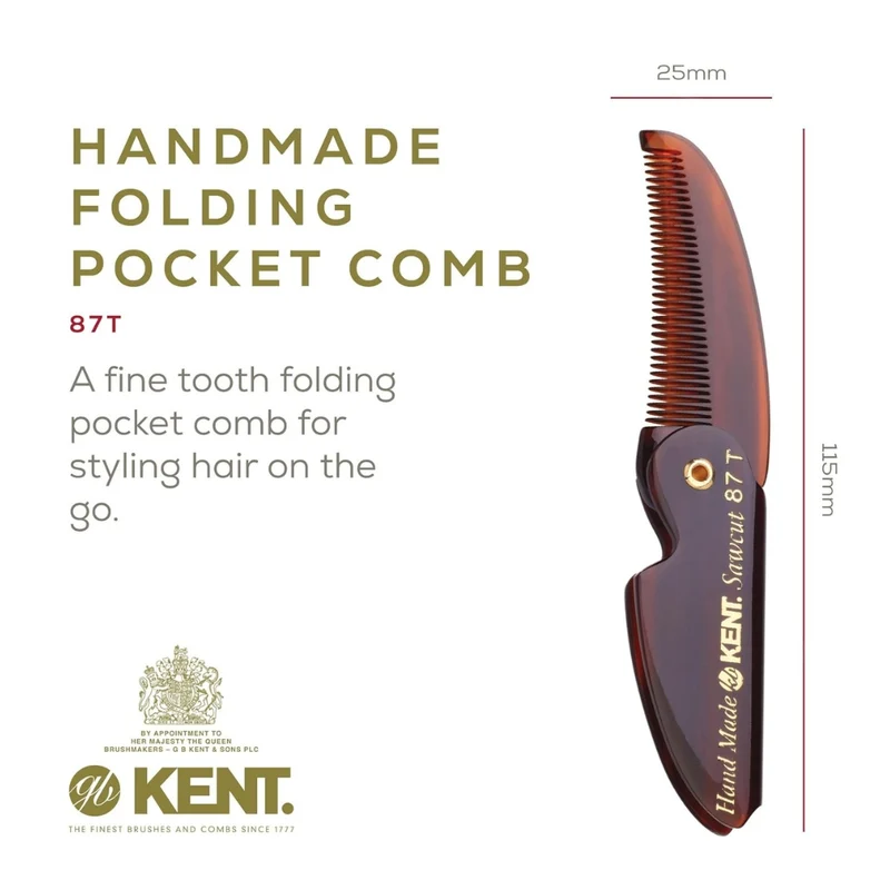 Peigne de poche pliant pour barbe et moustache (117mm/4.6") - 87T