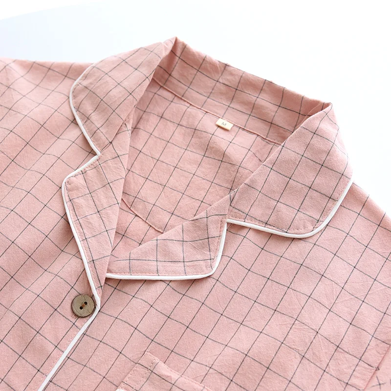 Pyjama en Gaze de Coton Chemise & Short Mixte - Printemps/ Été