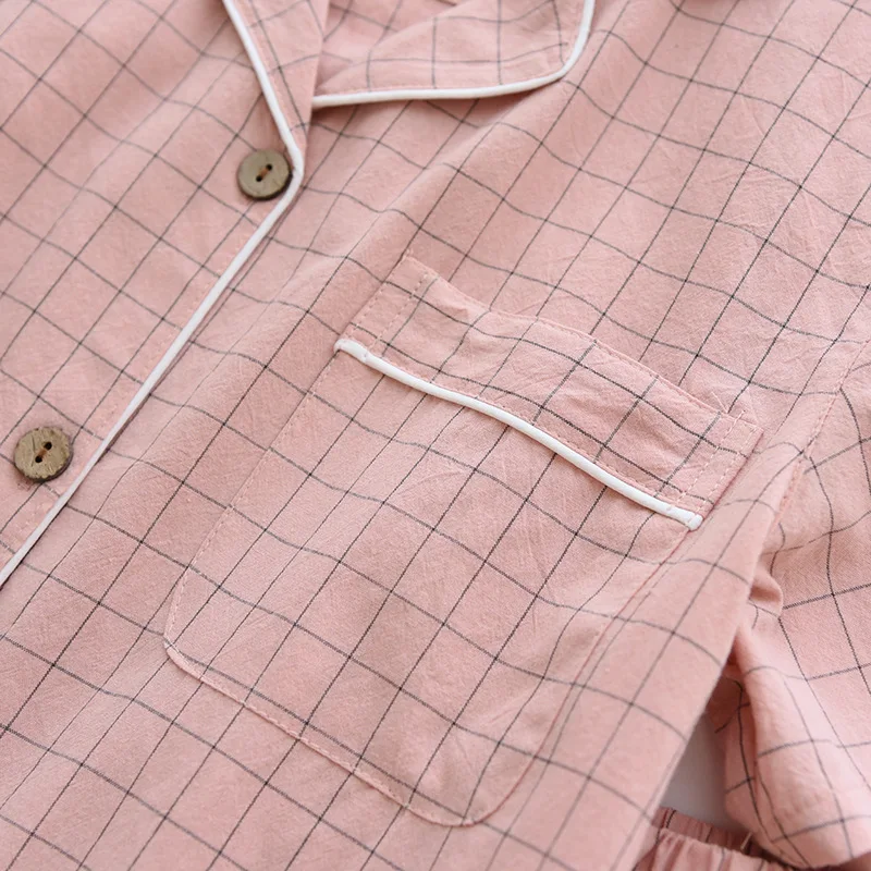Pyjama en Gaze de Coton Chemise & Short Mixte - Printemps/ Été