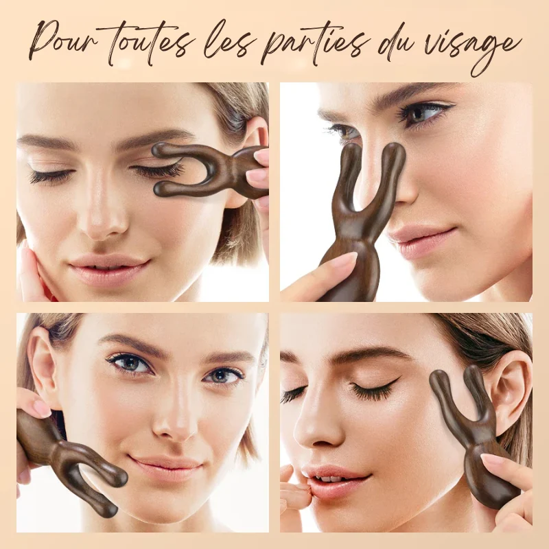 Peigne de Massage Visage & Cou Méridien en Bois de Santal