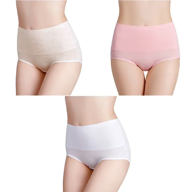 Lot de 3 Culottes Taille Haute en Coton Respirant