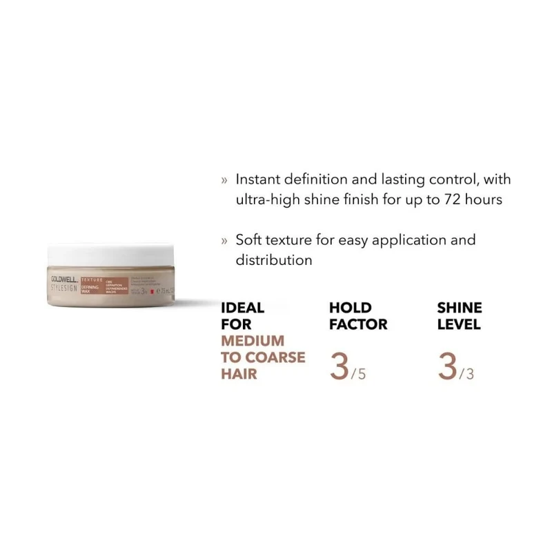 Cire de définition "Defining Wax" - Pour cheveux moyens à épais (75ml/2.5oz)