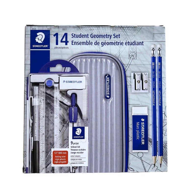 STAEDTLER - Ensemble de Géométrie de 14 Pièces pour Étudiant