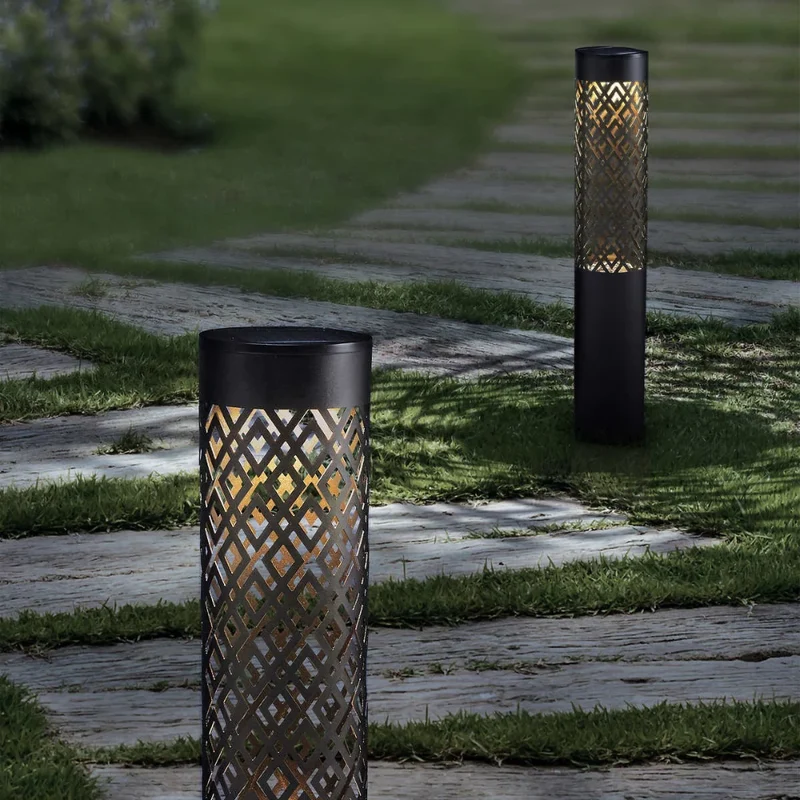 NATURALLY SOLAR - Ensemble de 2 Lampes Solaires de Parterre de Style Bollard