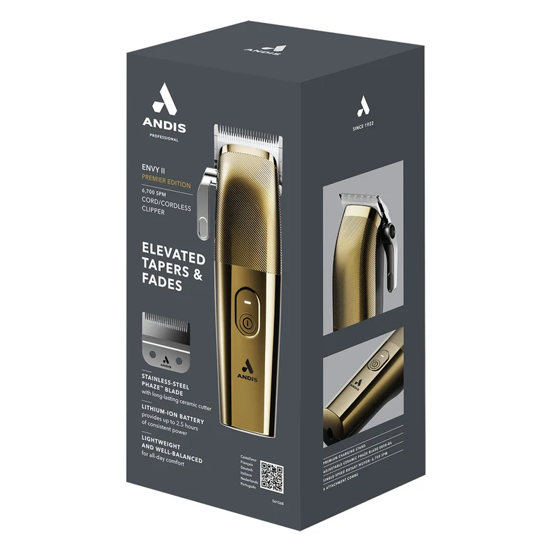 Andis Envy II Men's Clipper Premium Hair Cutting Tool 2H Run (Premium Gold)