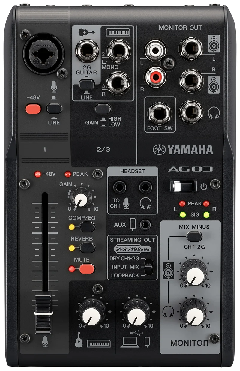 YAMAHA AG03 3MK2 B 3-Channel Mixer Black
