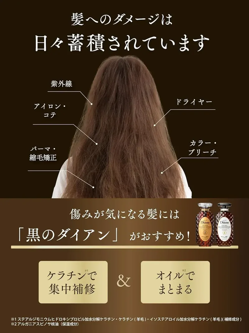 Diane Perfect Beauty Damage Repair Shampoo Floral & Berry Scent 1000ml