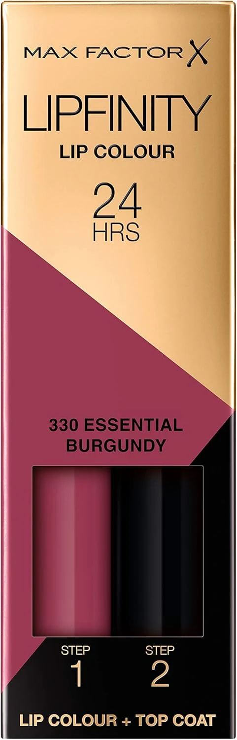 Max Factor Lipfinity Lip Colour 2-Step Long Lasting Lipstick - 330 Essential Burgundy