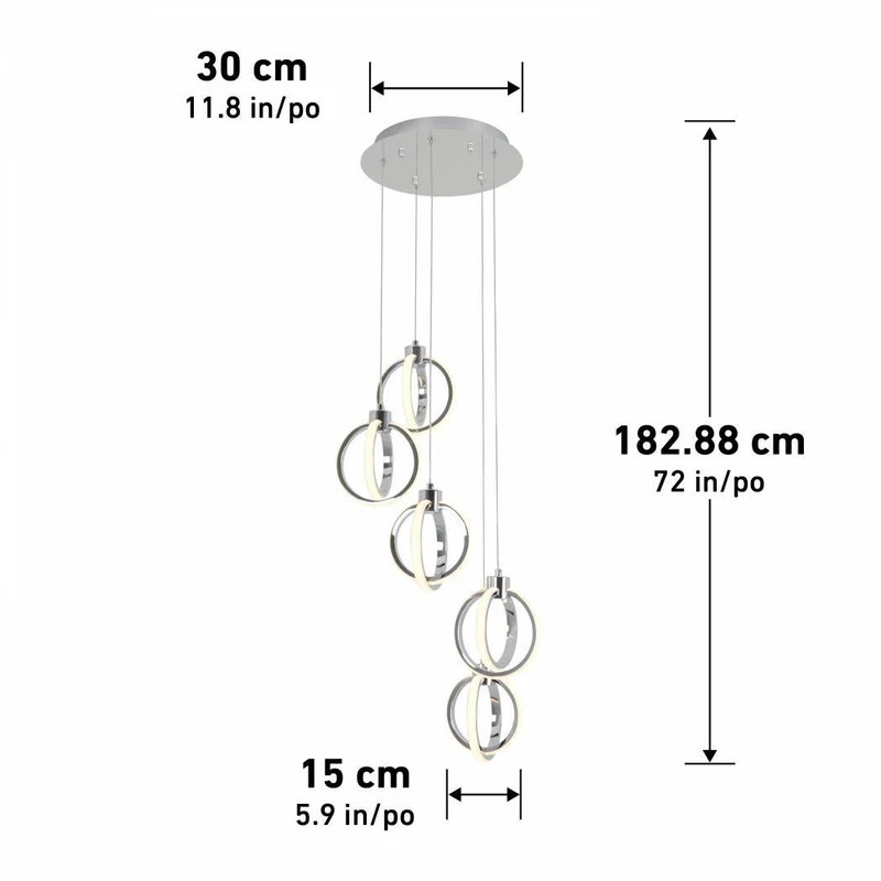 ARTIKA - Suspension à 5 Lumières DEL Soho 5
