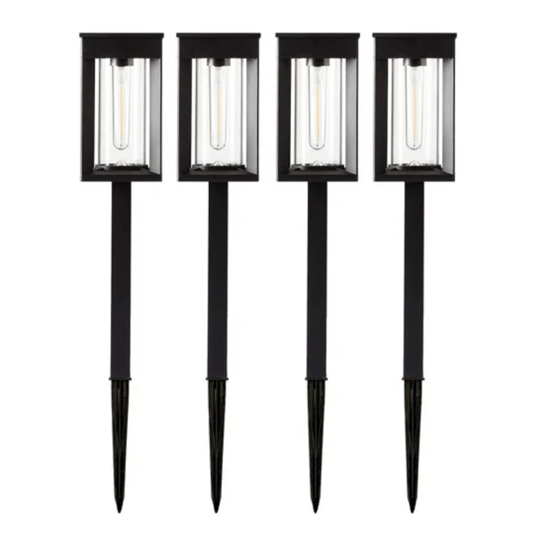 NATURALLY SOLAR - Ensemble de 4 Luminaires Solaires de Parterre à Del