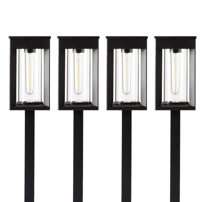 NATURALLY SOLAR - Ensemble de 4 Luminaires Solaires de Parterre à Del