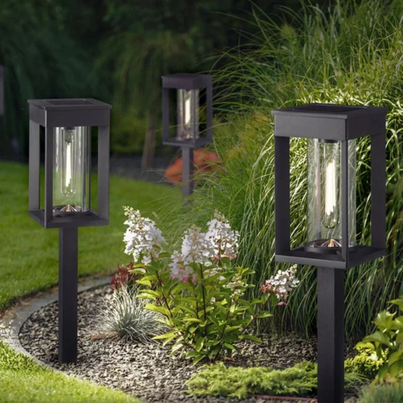 NATURALLY SOLAR - Ensemble de 4 Luminaires Solaires de Parterre à Del