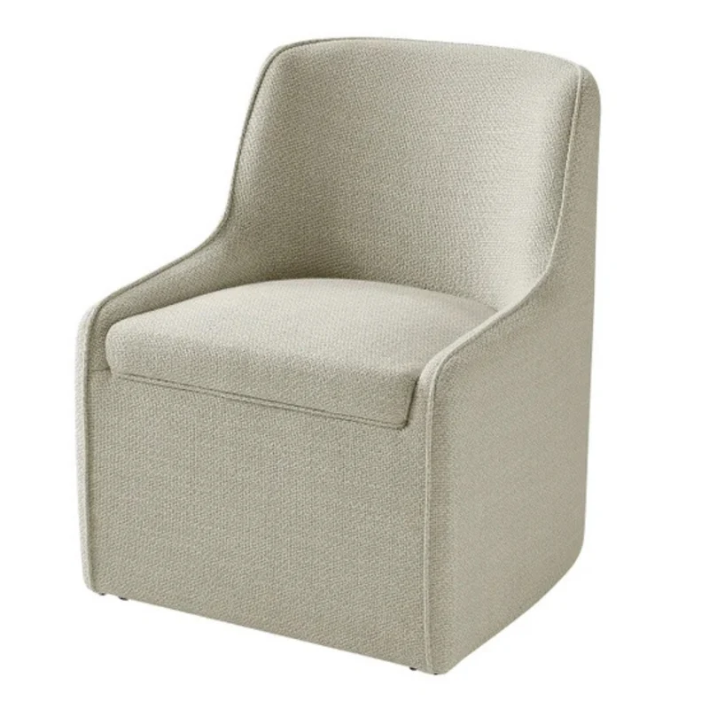 AIDEN & IVY - Chaise de Salle à Manger en Tissu Sans Accoudoirs avec Roulettes