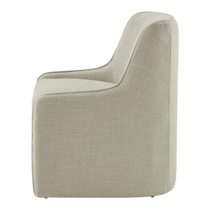 AIDEN & IVY - Chaise de Salle à Manger en Tissu Sans Accoudoirs avec Roulettes