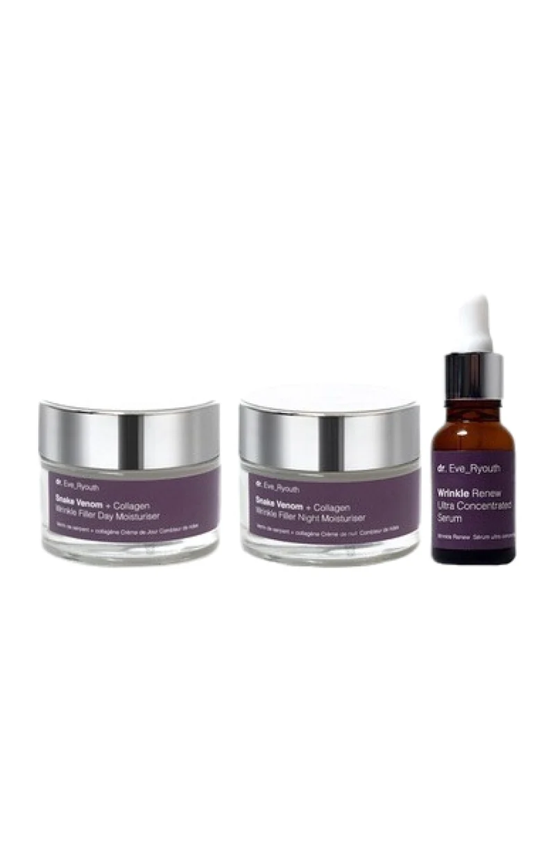 Rituel complet anti-rides - Venin de serpent, collagène & racine de konjac - Visage & yeux - 3 produits