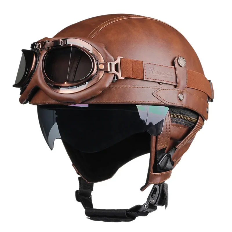 Casco Moto Retro – Certificazione DOT con costruzione leggera in ABS
