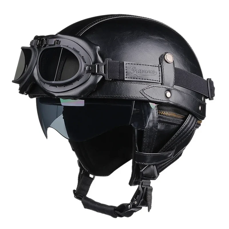Casco Moto Retro – Certificazione DOT con costruzione leggera in ABS