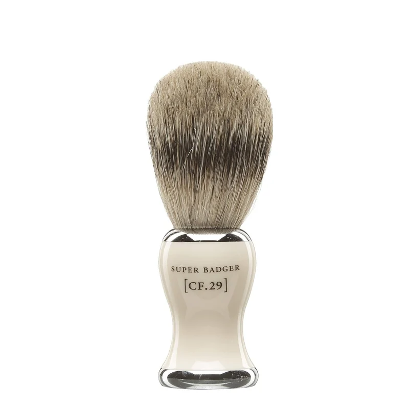 Blaireau en résine "Super Badger Shaving Brush" Ivoire - Grande taille (33mm/1.29")