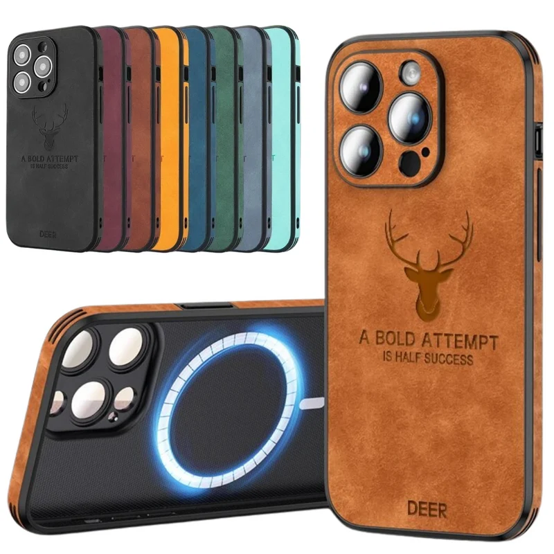 Custodia per iPhone in finta pelle – Cover sottile con protezione dagli urti e supporto MagSafe